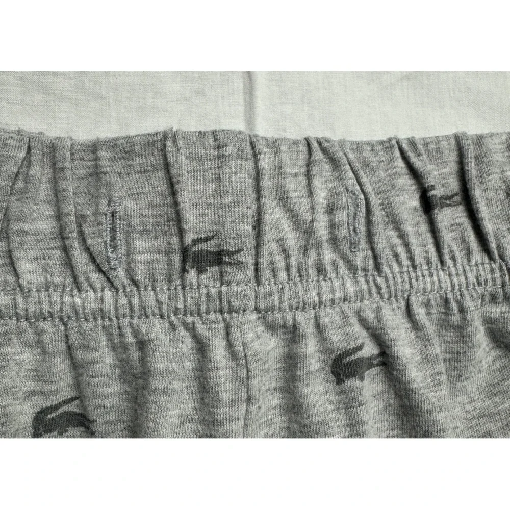 Lacoste Mens Gray All Over Logo Print Sleepwear Jogger lounge Pajama Pants Small - Picture 5 of 12